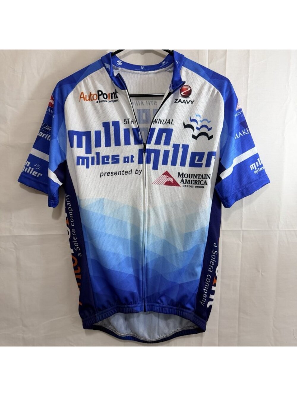 Mens Cycling Jersey Medium Blue & White